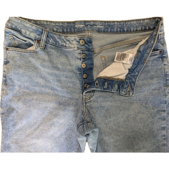 Old Navy High Rise Straight OG Button Fly Jeans sz 20 Short Medium Wash Stretch - Picture 5 of 9